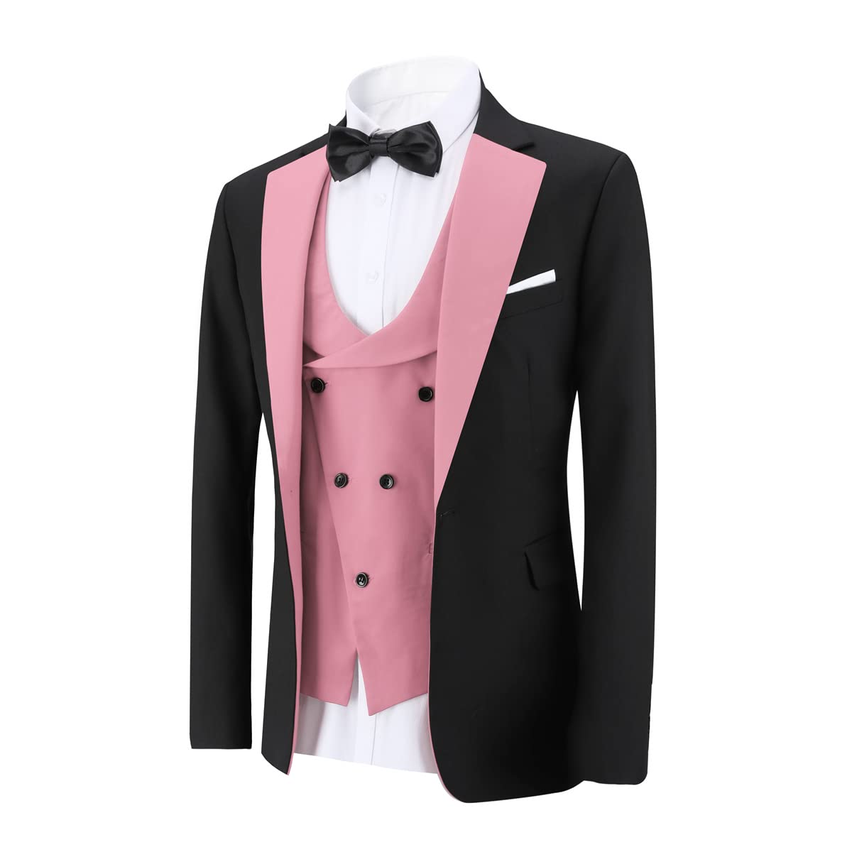 YFFUSHI Men's Slim Fit 3 Piece Suit Set - One Button Blazer, Vest & Pants for Wedding, Prom, Party, Business & Formal Occasions | Premium Tailored Suits for Grooms, Professionals & Special Events