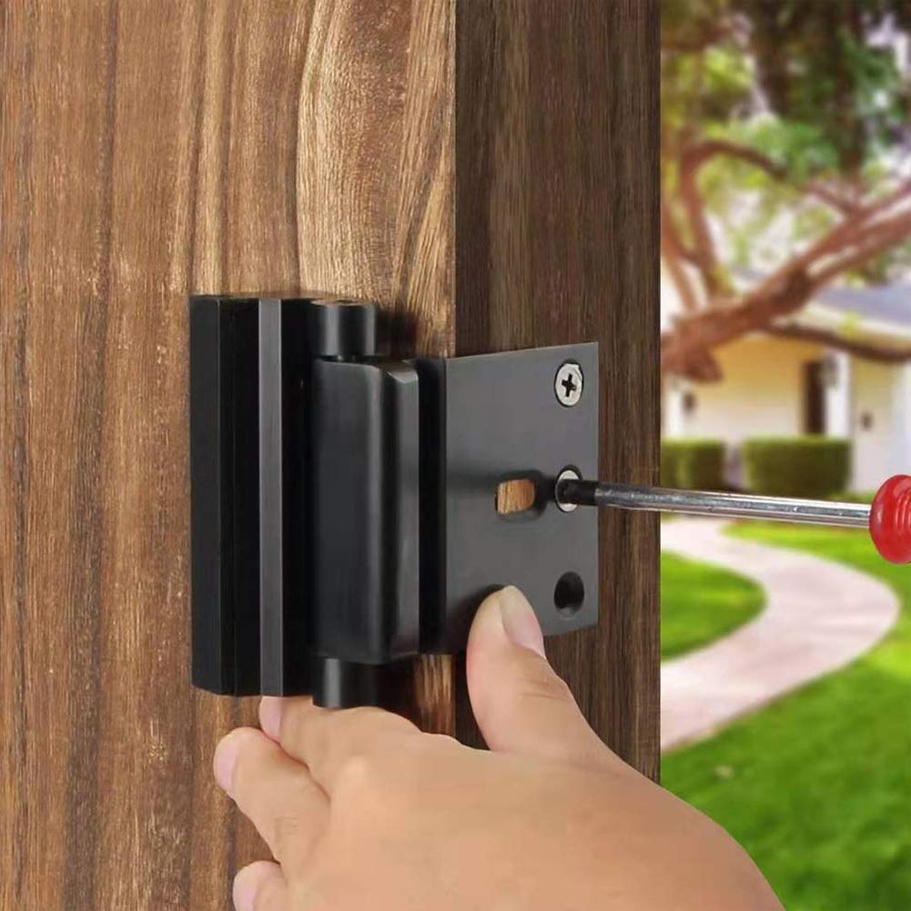 Aluminum Alloy U-Shaped Door Reinforcement Lock - Heavy Duty Security Door Stopper & Child Proof Lock for Home Safety (Chrome Finish) - Perfect for Apartments, Offices & Childproofing