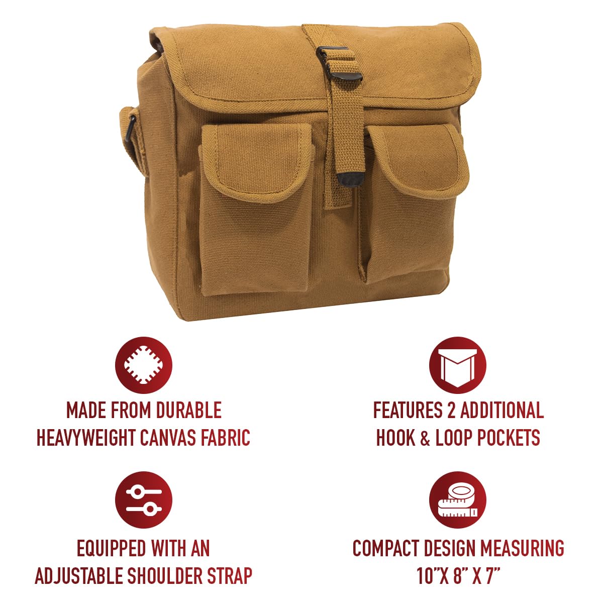 Rothco Durable Canvas Ammo Crossbody Shoulder Bag - Military Style Tactical EDC Pouch for Hunting, Hiking & Outdoor Adventures