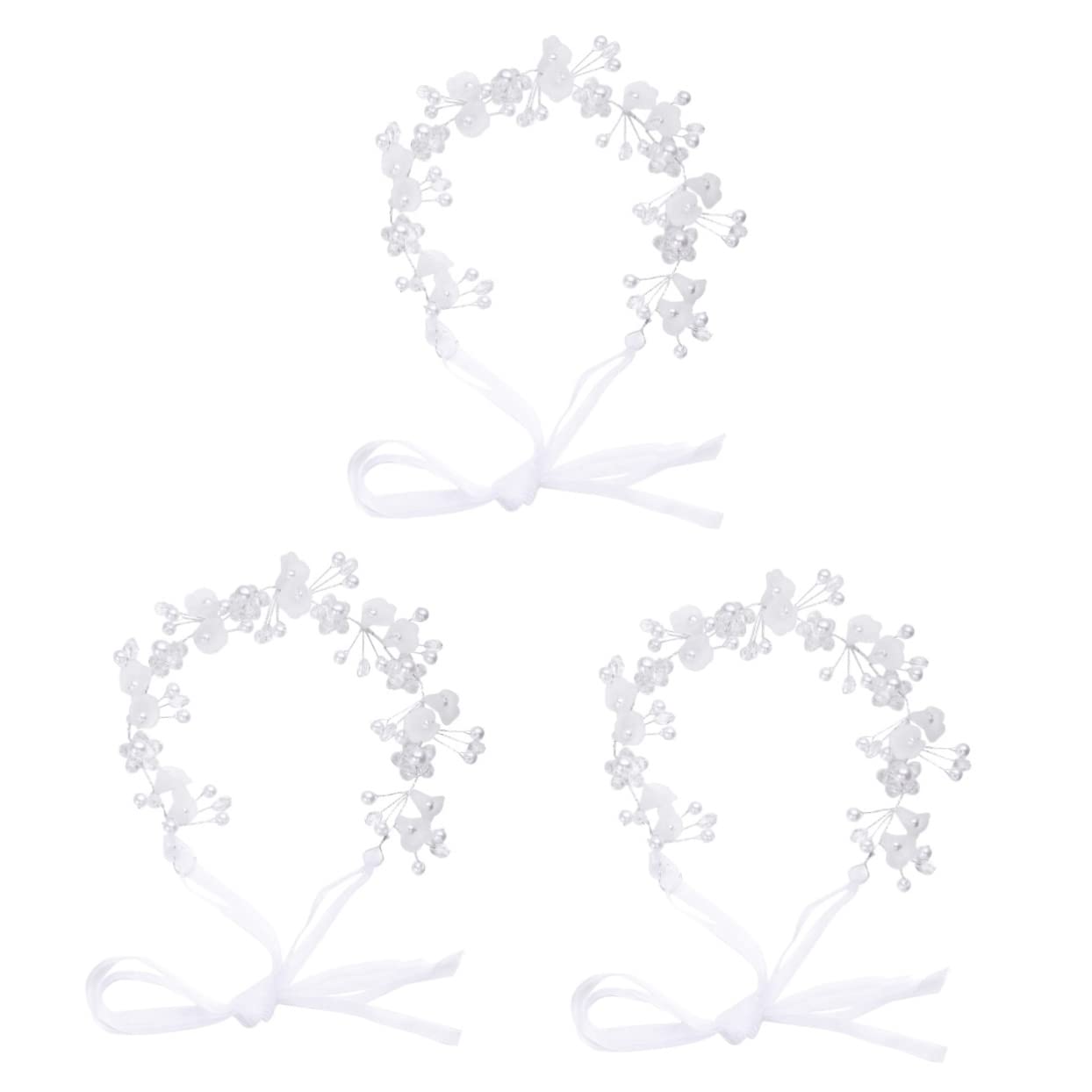 Beaupretty 3-Piece Bridal Hair Accessories Set - Elegant White Wedding Headbands for Women, Bride Hair Hoops & Headpieces - Perfect for Bridal Shower, Wedding Ceremony & Special Occasions