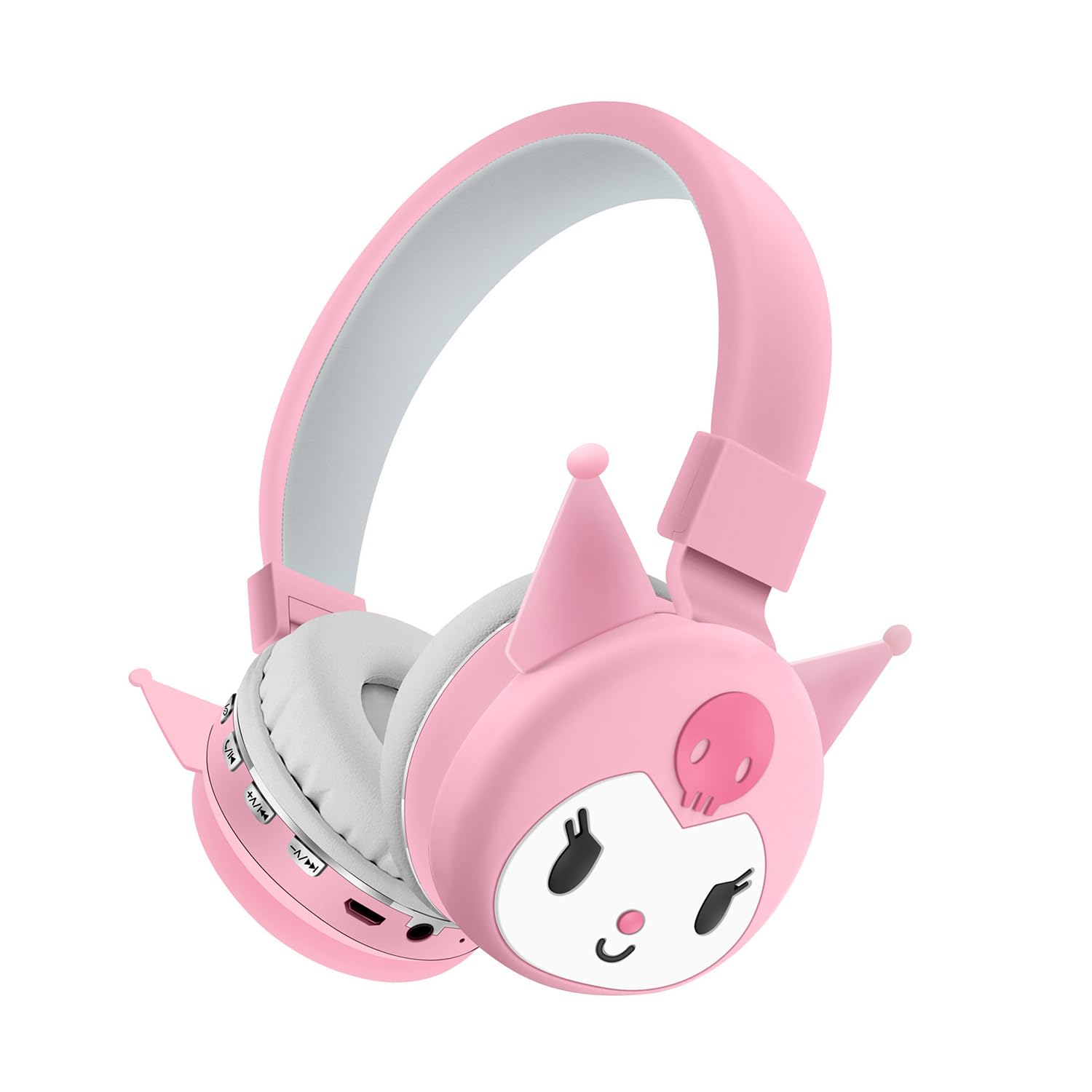 Wireless Kids Bluetooth Headphones with Microphone - Over Ear Noise Cancelling Headphones for Boys & Girls, Cute Toddler Headset with TF Card Slot - Perfect for School, Travel, Phone & Tablet Use (Pink)