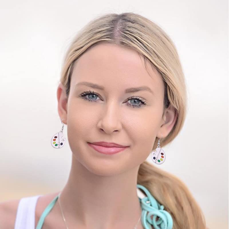 Art Palette Earrings - Unique Artist Gifts for Women | Creative Dangle Earrings for Painters & Art Teachers | Perfect for Art Classes, Exhibitions & Creative Outfits