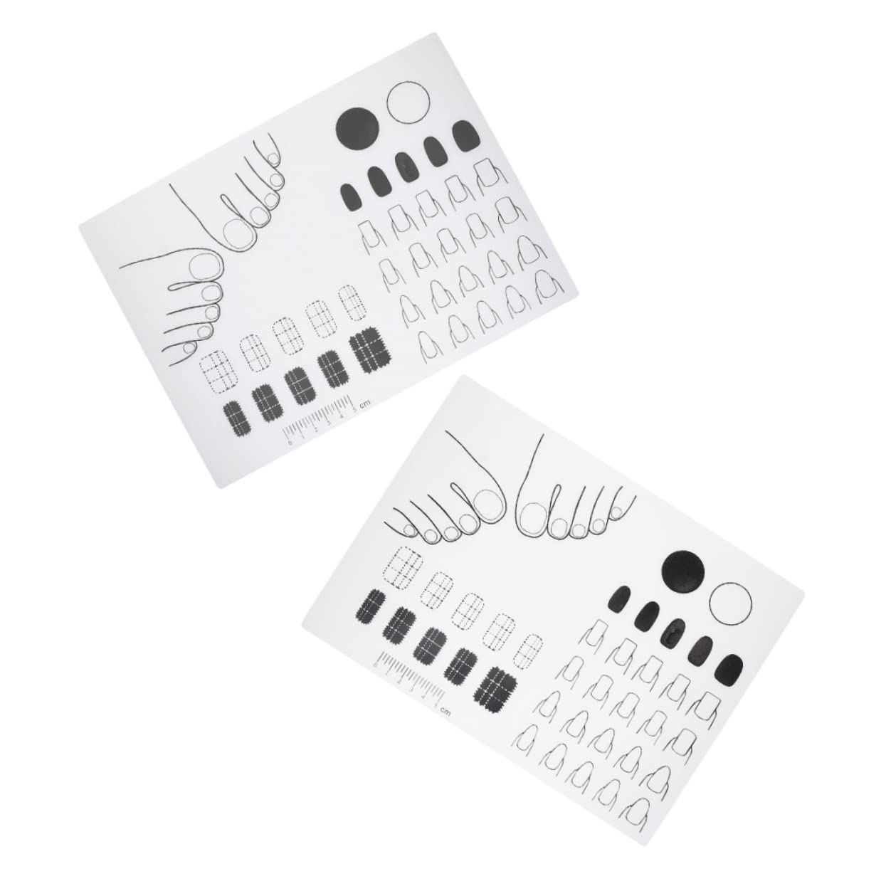 FRCOLOR 2-Piece Silicone Manicure Pad Set - Reusable Nail Polish Practice Mat for Nail Art Stamping & Coloring - Non-Slip Nail Table Cover for Salon & Home DIY Manicures (Great for Beginners & Professionals)