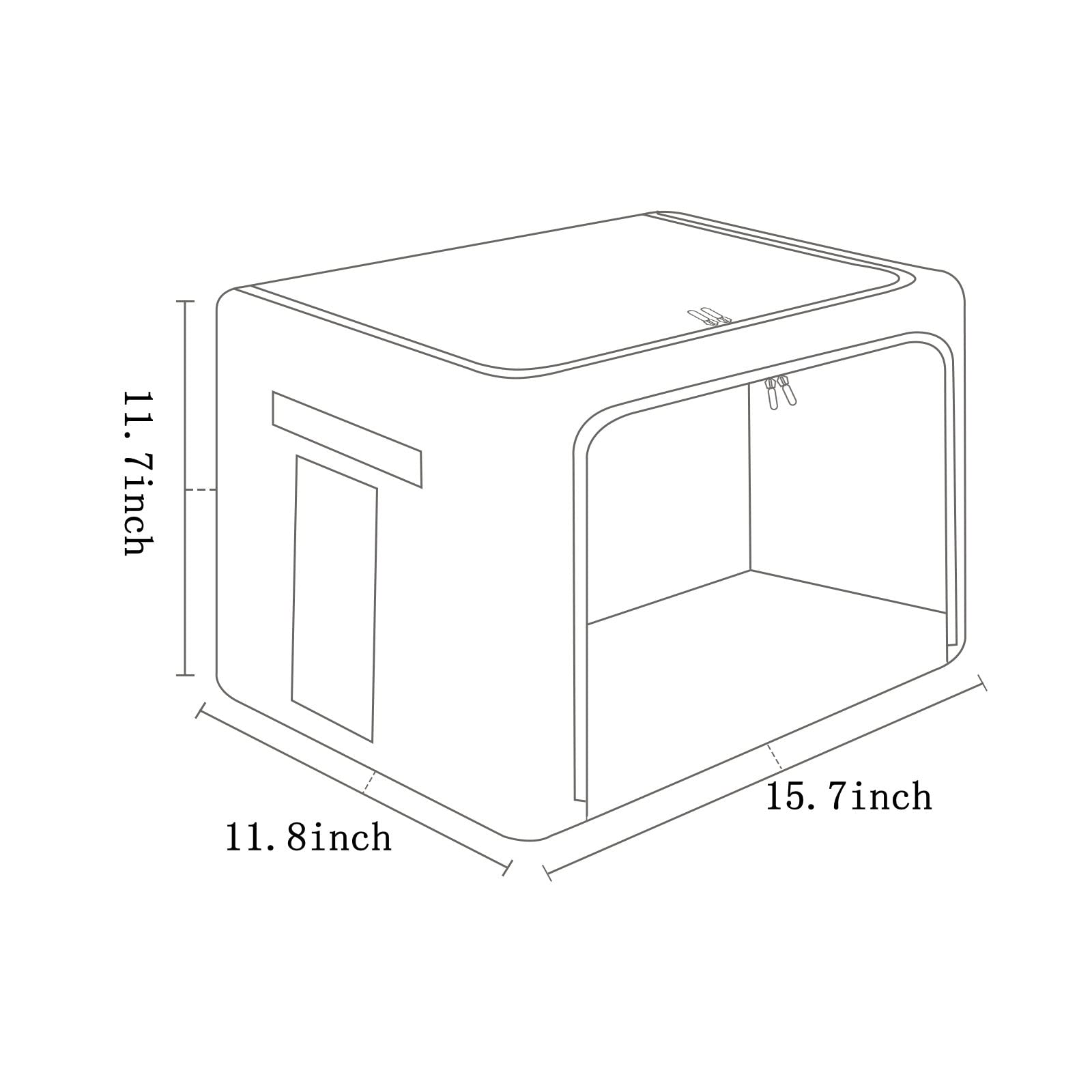 2 Pack Clear Stackable Fabric Storage Bins with Handles - Foldable Clothes Organizer Box (36L, Gray, 15.7x11.8x11.7 Inch) - Perfect for Closet, Bedroom, Nursery & Office Organization