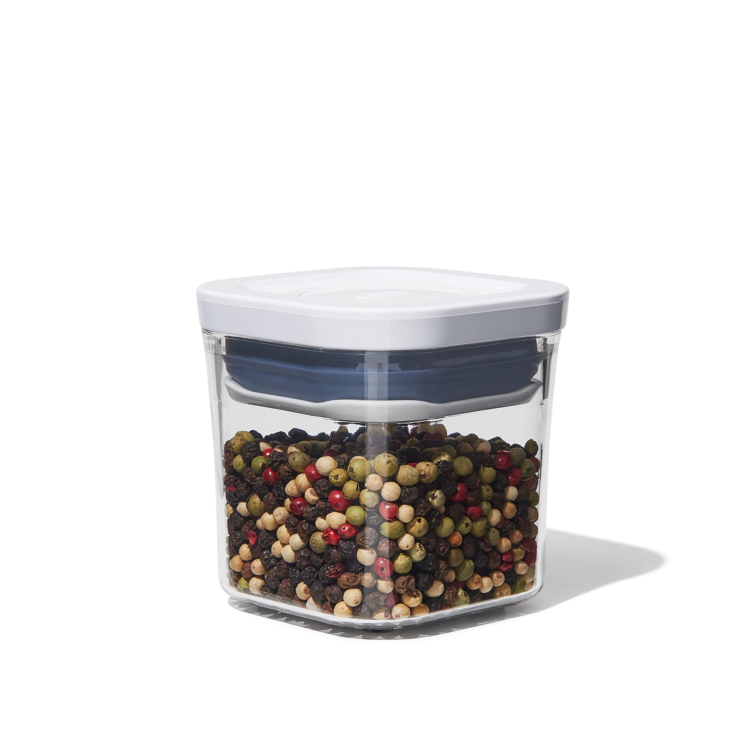 OXO Brew Conical Burr Coffee Grinder Silver & Good Grips POP Airtight Food Storage Container - Mini Square 0.2 Qt for Spices, Dried Herbs, Coffee Beans - Perfect for Kitchen, Pantry, Camping & Travel