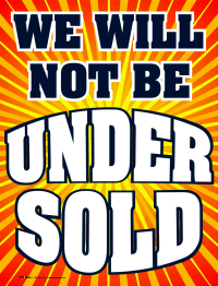 Custom Vinyl Window Sign - 'We Will Not Be Undersold' Business Promotion Decal for Retail Stores & Shops | Weatherproof Advertising Sticker for Windows, Doors & Glass Displays