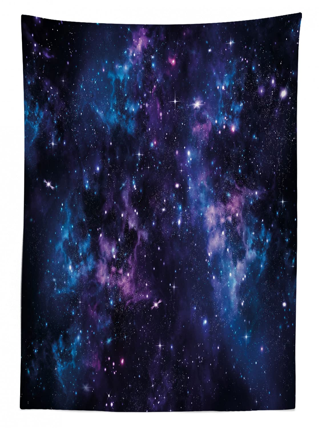 Ambesonne Space Themed Tablecloth - Dark Purple and Blue Star Clusters Cosmos Nebula Design, 60x90 Inch Rectangular Table Cover for Dining Room, Kitchen Decor | Perfect for Galaxy Parties, Astronomy Enthusiasts & Celestial Home Decor