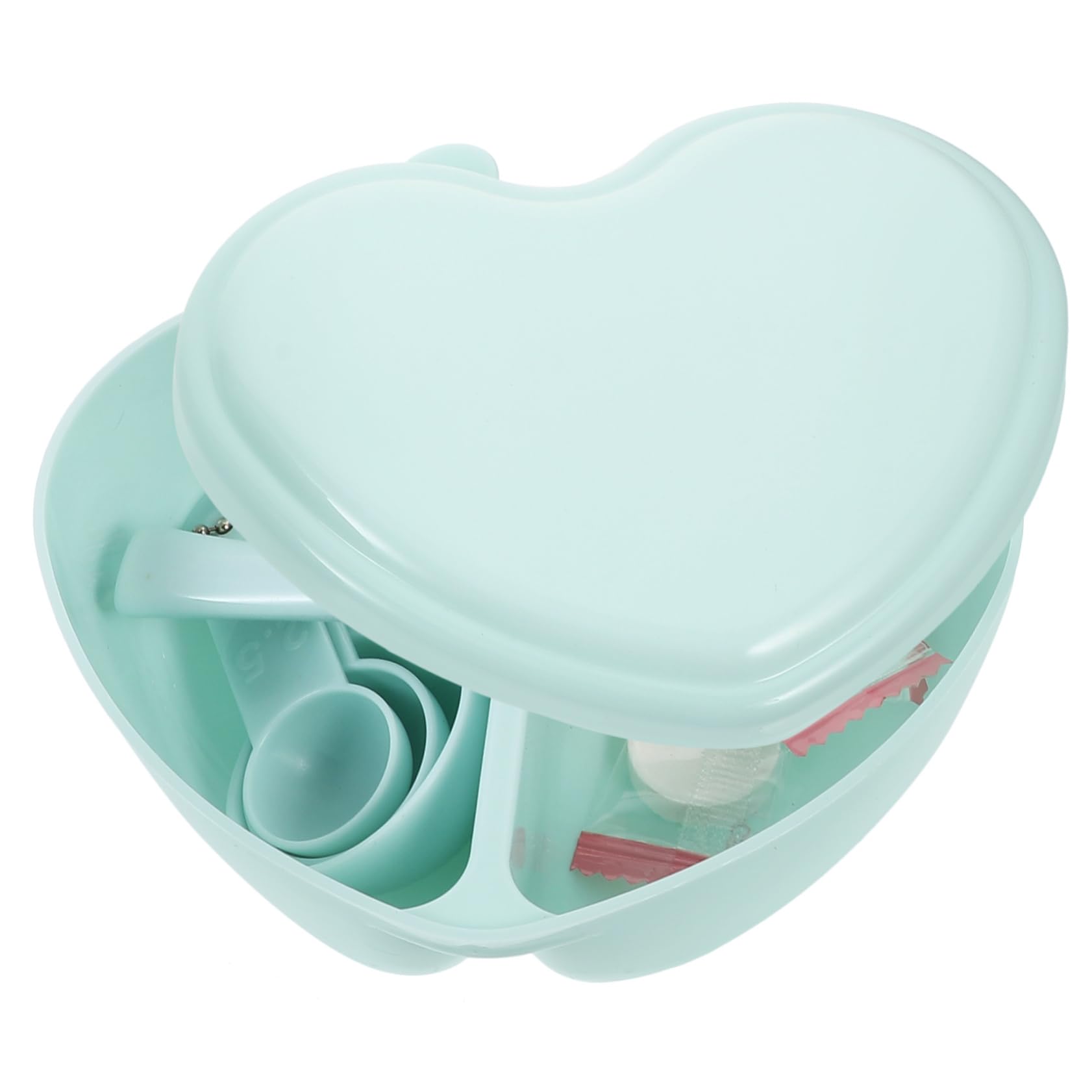 FOMIYES Heart-Shaped Mask Mixing Bowl Set - Facial Mask Mixer with Measuring Spoons & Stirrer, PP Beauty Salon Tools for DIY Skincare, Spa & Home Facial Care