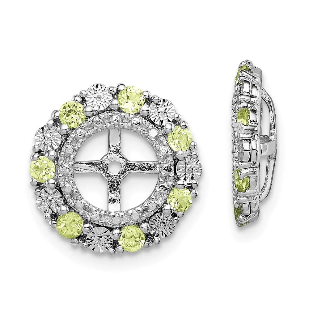 Sterling Silver Rhodium Plated White Topaz Earring Jackets for Women - Elegant Wedding, Party & Everyday Jewelry Gift