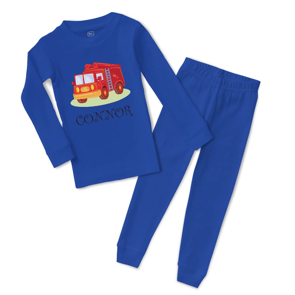 Custom Boy & Girl Cotton Toddler Pajamas - Fire Truck & Firefighter Themed Snug Fit Sleepwear for Kids | Perfect for Bedtime, Lounging & Holiday Gifts