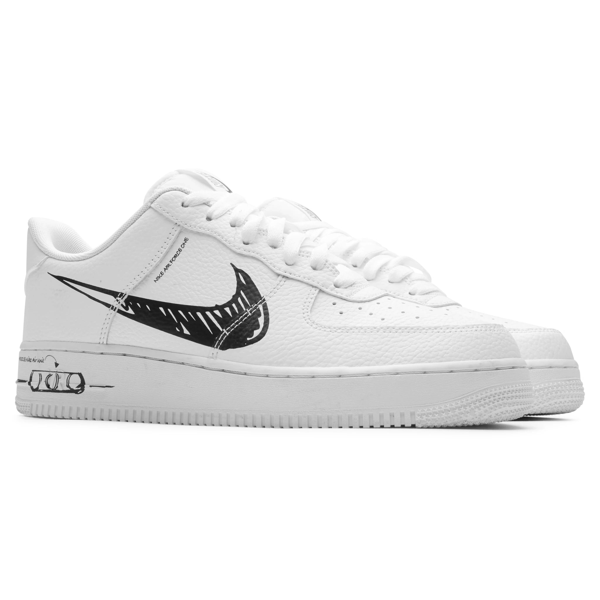 Authentic Pre-Owned Nike Air Force 1 Low Black Sketch Sneakers - Classic Streetwear for Men & Women | Perfect for Casual Wear, Gym & Urban Fashion