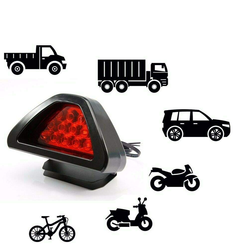 Universal MASO Rear Tail Third Brake Light - High Visibility Strobe Flash LED Stop Light with Red Shell for Cars, Trucks & SUVs | Perfect for Night Driving, Foggy Conditions & Enhanced Vehicle Safety