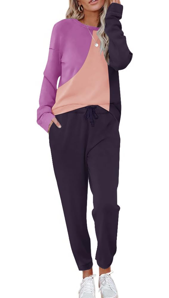 ETCYY Women's 2-Piece Lounge Sets - Soft Sweatsuits with Long Pants for Yoga, Workout & Home Relaxation | Comfortable Athletic Tracksuit Outfits for Casual Wear & Gym Sessions