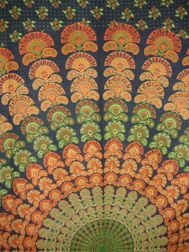 Handmade Mandala Creations Sanganeer Tapestry - Peacock Design Wall Hanging for Home Decor, Yoga Studio & Meditation Space