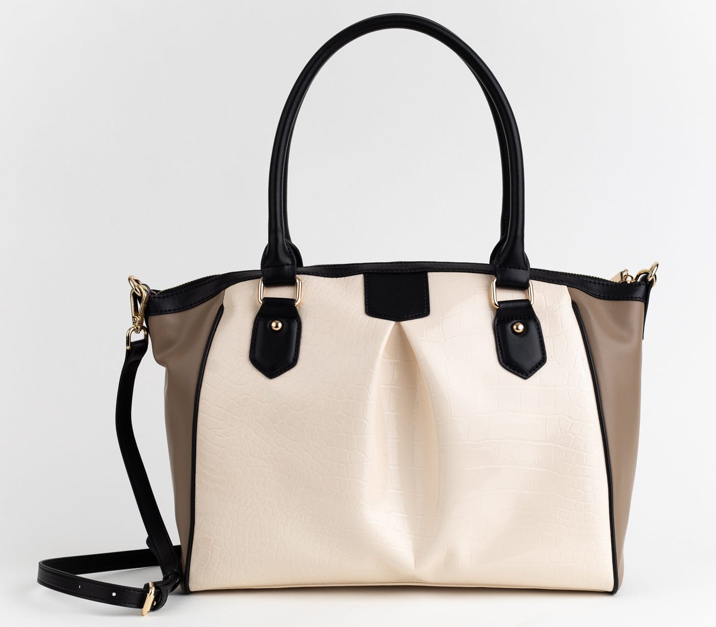 Madison Vegan Leather Handbag for Women - Stylish Beige Trio Crossbody Purse | Perfect for Work, Travel & Everyday Use
