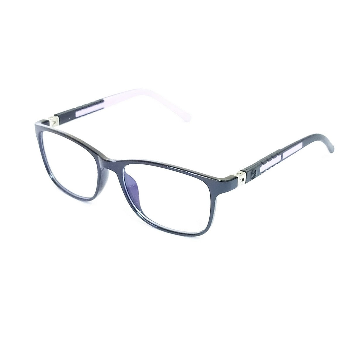 Stylish Black & Purple Square Blue Light Blocking Glasses for Kids (Ages 6-10) - Perfect for Online Learning, Gaming & Screen Time Protection