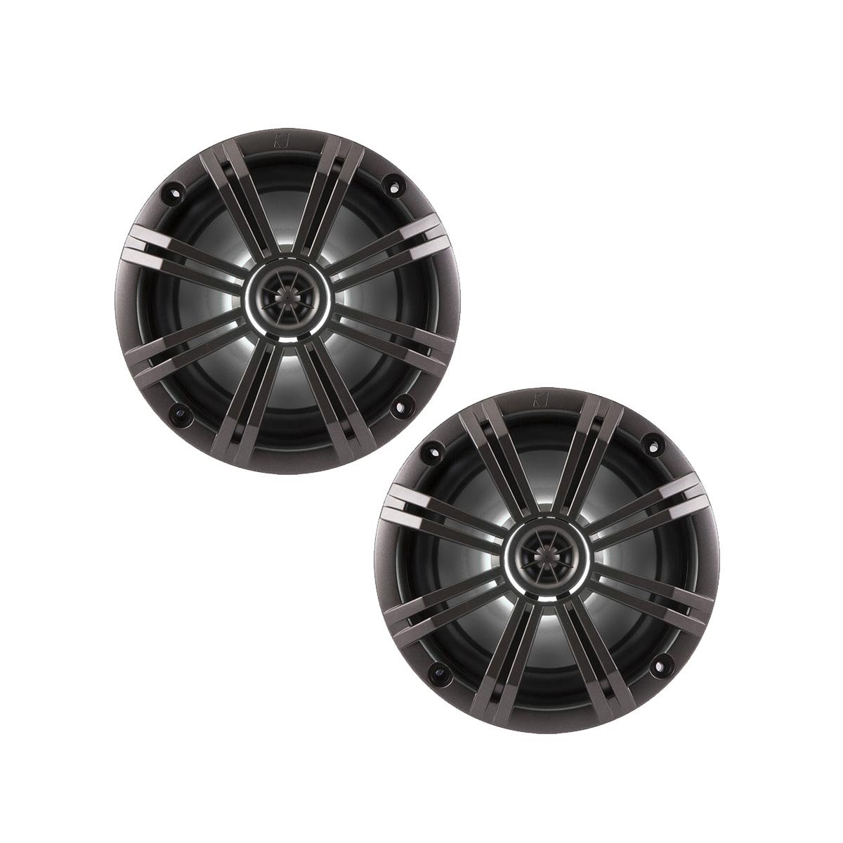 Kicker 6.5 Inch KM-Series LED Marine Speakers 41KM654LCW (Pair) - Waterproof Boat Audio System for Outdoor Boating, Pool Parties & Marine Entertainment