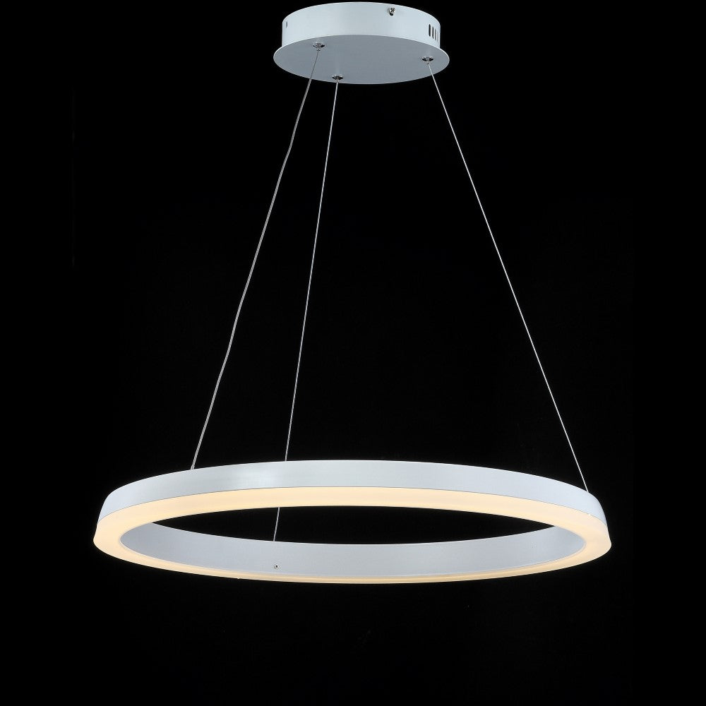 Baxter Modern Contemporary Aluminum Integrated LED Hoop Pendant Light Fixture - Sleek Minimalist Ceiling Lighting for Dining Room, Kitchen, Living Room & Bedroom