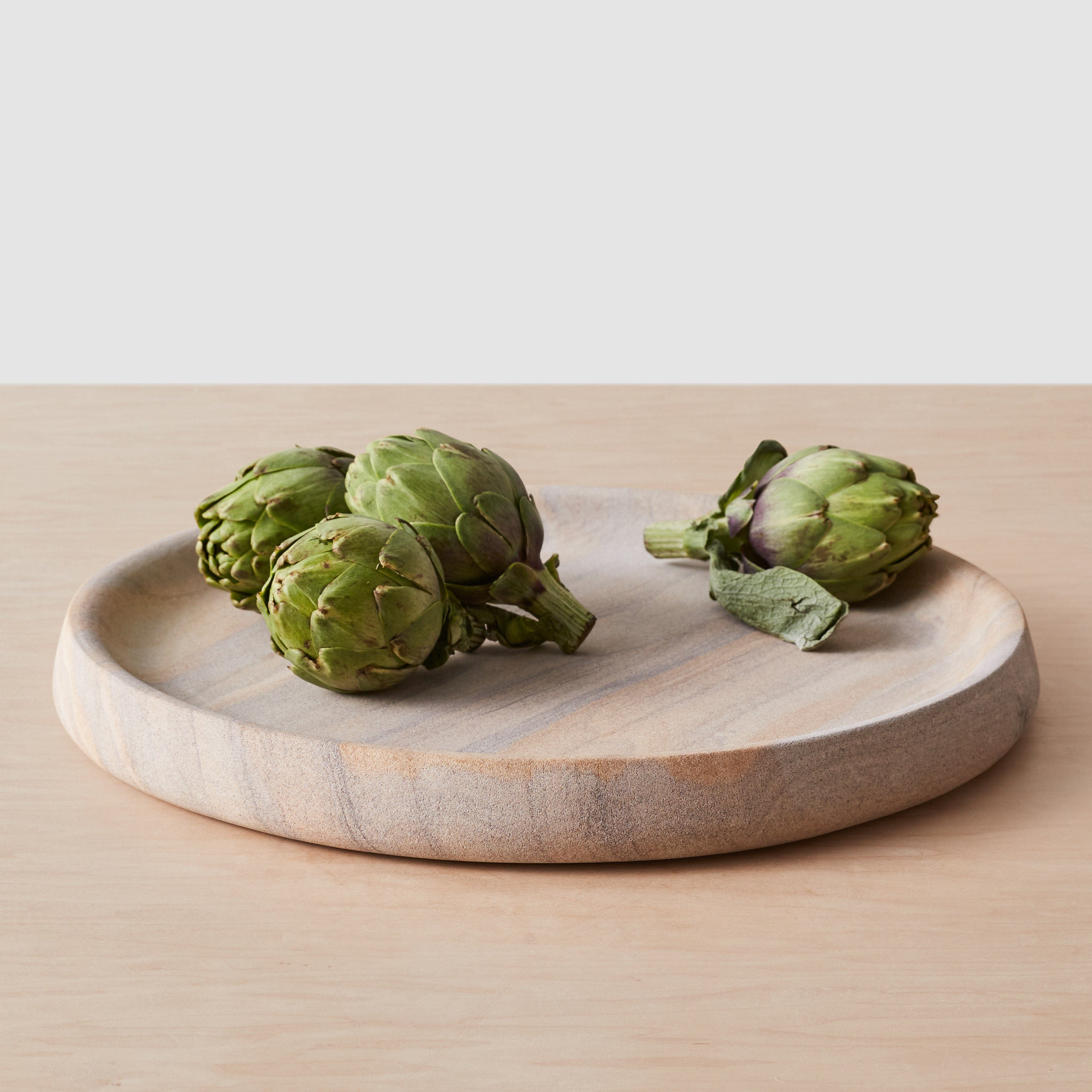 Eshana Handcrafted Sandstone Serving Tray - Natural Stone Appetizer Platter for Cheese, Charcuterie & Entertaining - Perfect for Dining, Kitchen & Home Decor