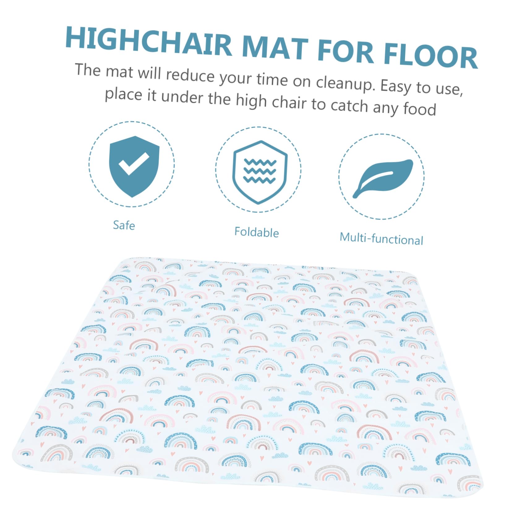 Non-Slip Multipurpose Floor Mat for Babies & Toddlers - Waterproof Highchair Mat, Play Mat, Food Mat with Colorful Design | Perfect for Dining, Playtime & Nursery Protection