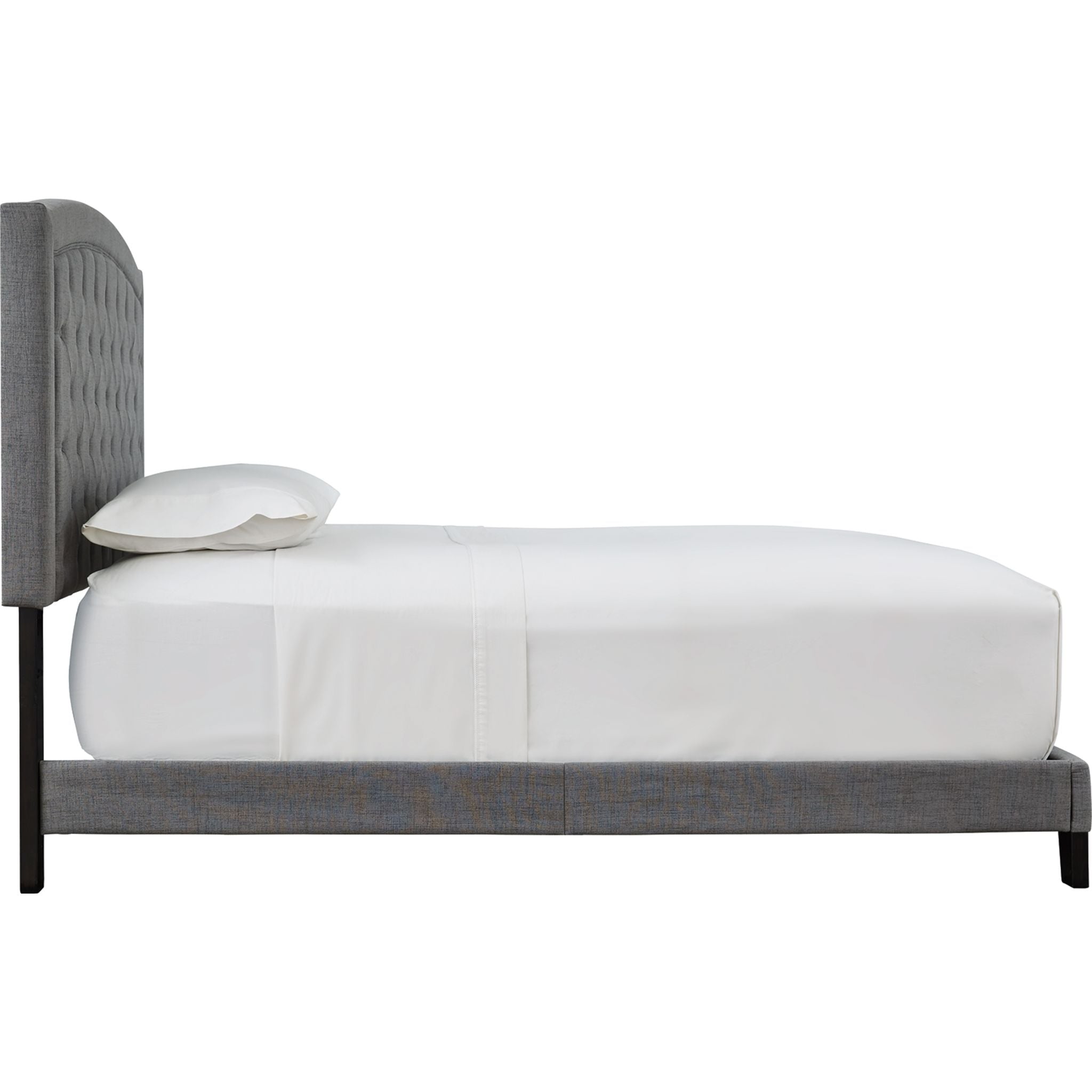Adelloni Queen Size Bed Frame with Upholstered Headboard - Modern Platform Bed for Bedroom, Guest Room & Dorm - Easy Assembly & Sturdy Support