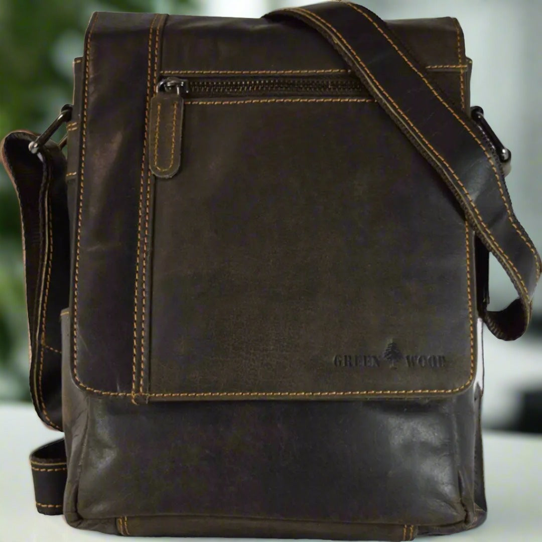 Premium Genuine Leather Henry Mini Messenger Bag for Men & Women - Stylish & Durable Crossbody Bag for Work, Travel & Daily Use