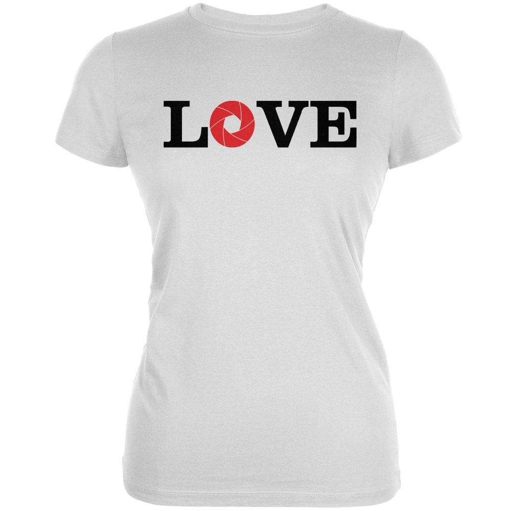 Photography Love Aperture White Juniors Soft Cotton T-Shirt - Small | Cute Casual Graphic Tee for Women & Teens | Perfect for Photography Enthusiasts, Street Style & Everyday Wear