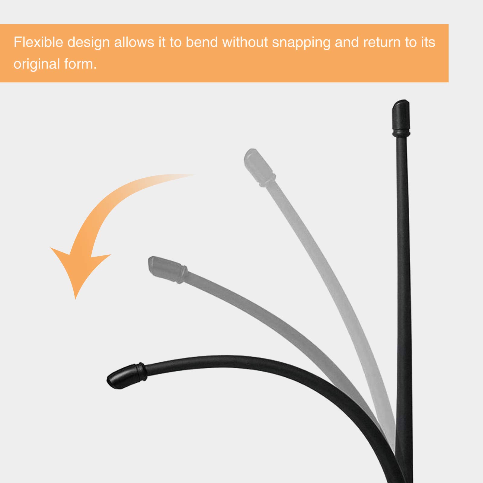 AUXMART 13 Inch Flexible Rubber Antenna Replacement for Jeep Wrangler JK JL (2007-2019) - Durable Car Accessory for Off-Roading & Daily Commute