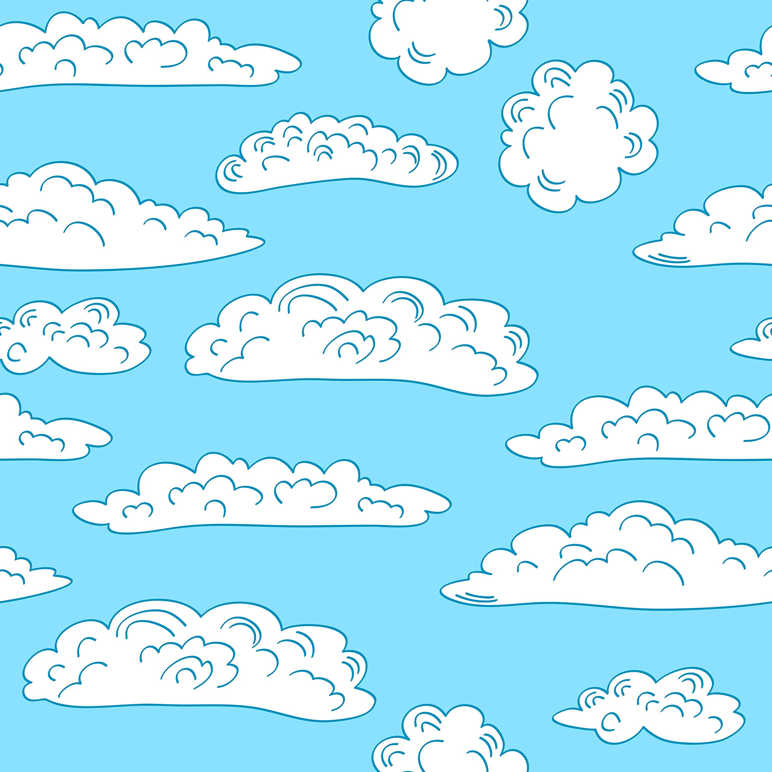 Cute Clouds Pattern Peel and Stick Wallpaper - 25