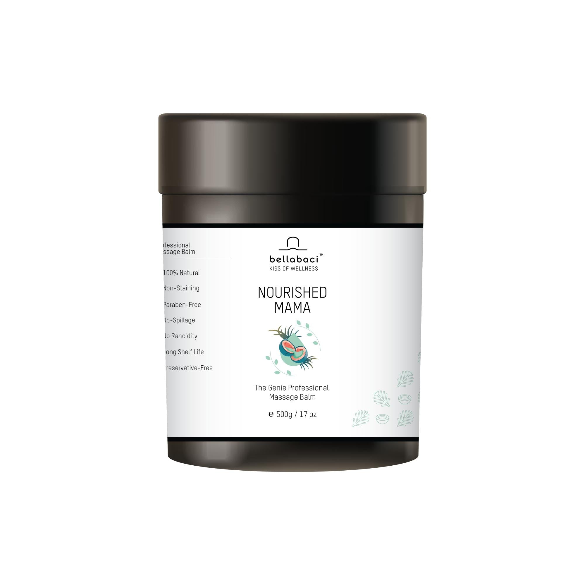 Bellabaci Nourished Mama Pregnancy Wellness Balm - 17.63 oz Organic Stretch Mark Cream for Expecting Mothers | Hydrating Belly Butter for Dry Skin Relief During Pregnancy & Postpartum Care