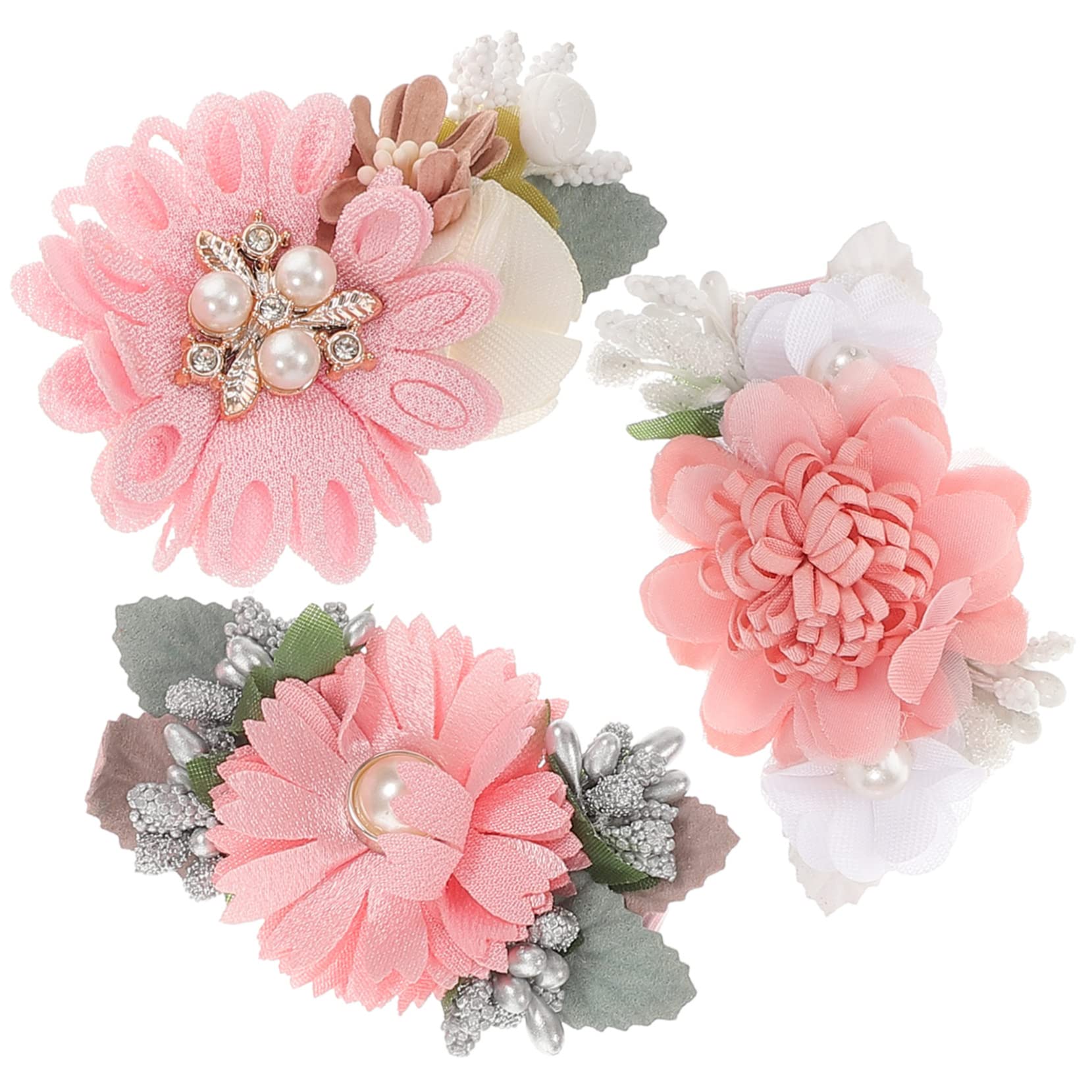 15 Pcs Floral Hair Clips for Girls - Elegant Hair Bows & Barrettes with Ribbon Flowers - Perfect for Weddings, Parties & Everyday Hair Accessories
