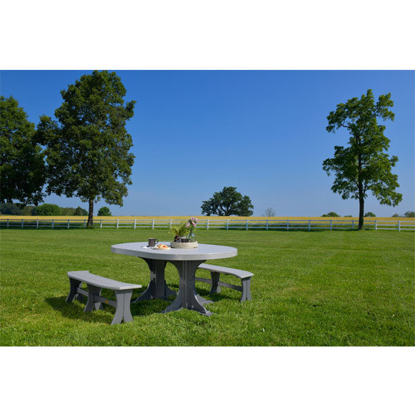 4ft x 6ft Oval Dining Table - Poly Resin Outdoor Patio Table for Garden, Poolside & Backyard Entertaining - Weatherproof & Durable