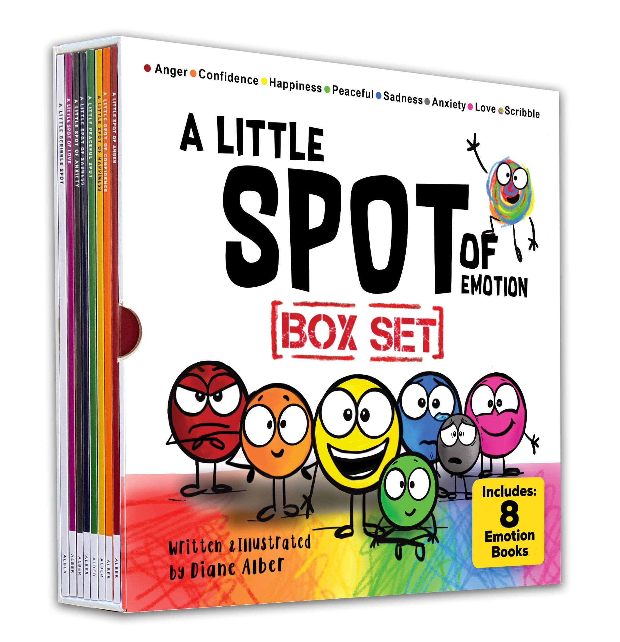 A Little SPOT of Emotion 8 Book Box Set - Kids Emotional Learning Books (Anger, Anxiety, Peace, Happiness, Sadness, Confidence, Love & Scribble Emotion) | Perfect for Classroom, Homeschooling & Parenting