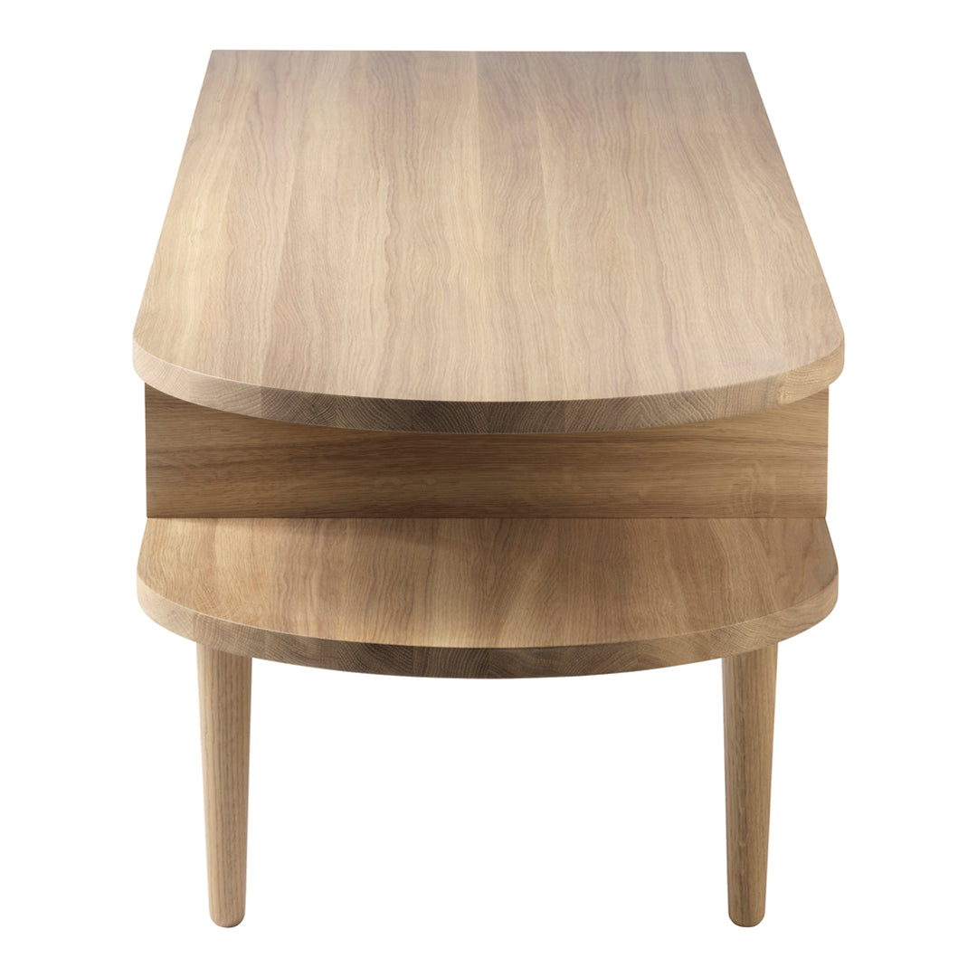F24 Radius Bench - Modern Wooden Bench with Curved Design for Living Room, Bedroom, or Entryway - Perfect for Home Decor and Seating