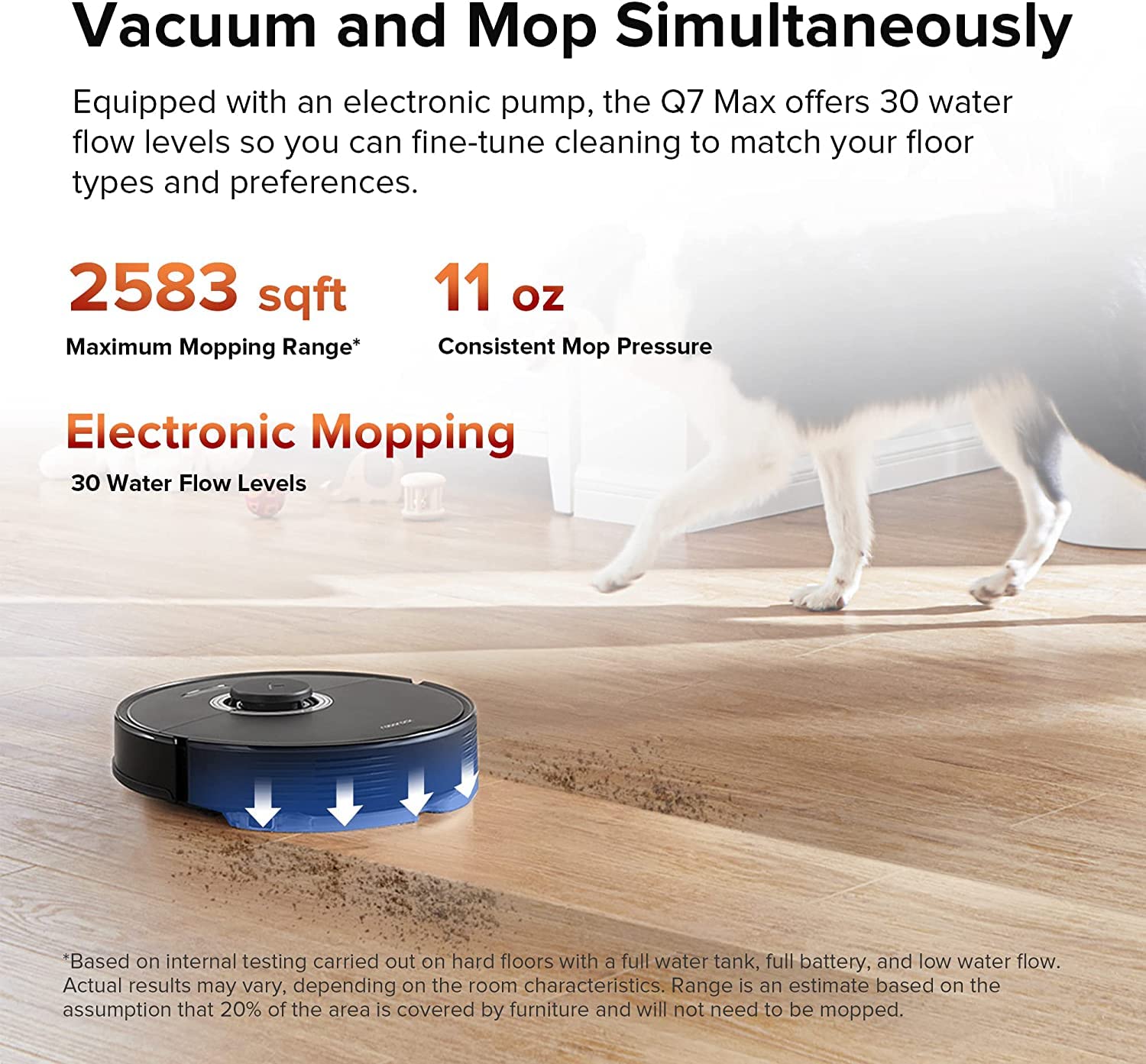 Roborock Q7 Max+ Robot Vacuum and Mop Combo with Smart Mapping, Self-Charging & 180min Runtime - Perfect for Hardwood Floors, Carpets & Pet Hair Cleaning in Large Homes