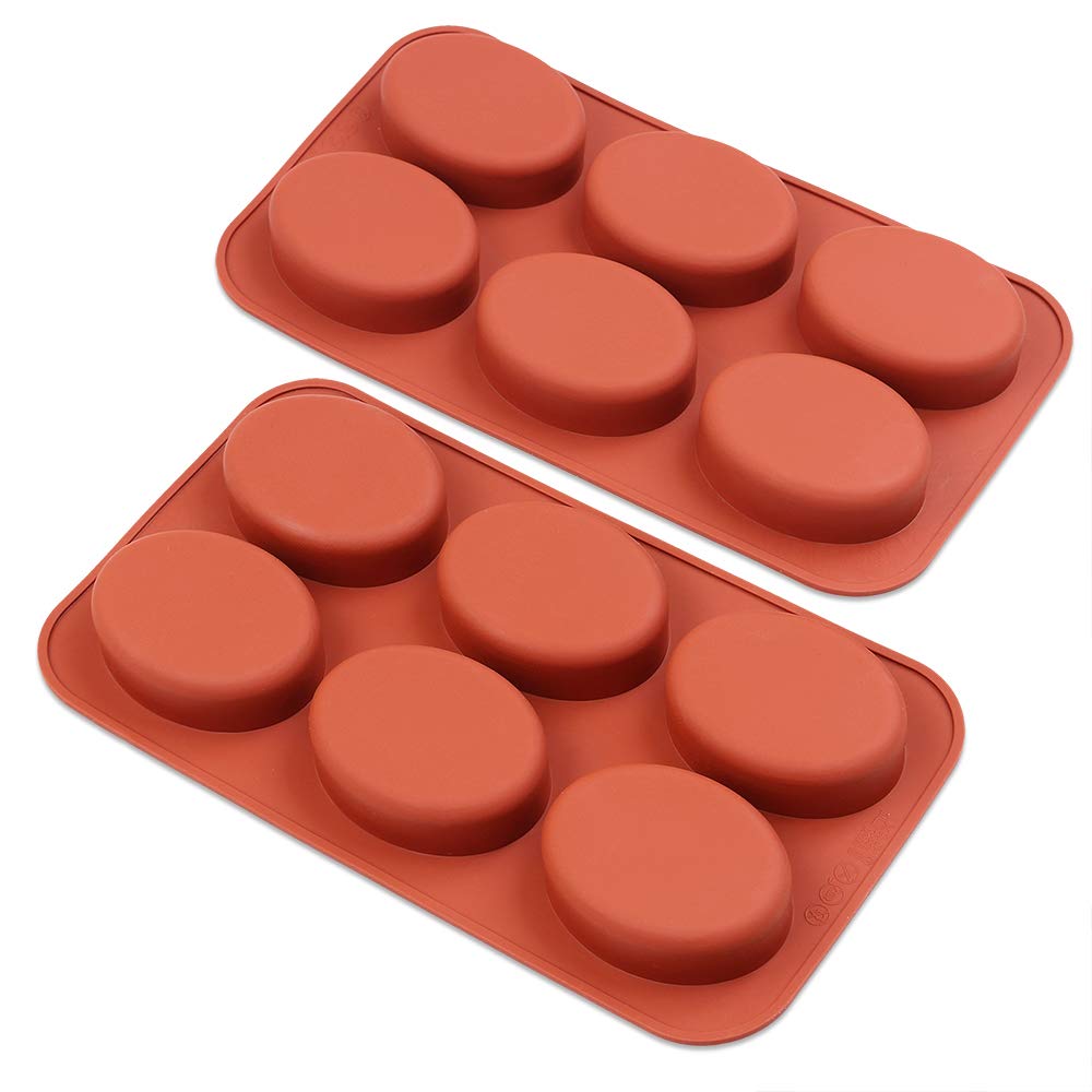 homEdge 6-Cavity Oval Silicone Mold Set - 3 Pack Reusable Baking Molds for Handmade Soap, Chocolate, Candles, Jelly & Resin Crafts - Perfect for DIY, Home Baking & Party Dessert Decorations