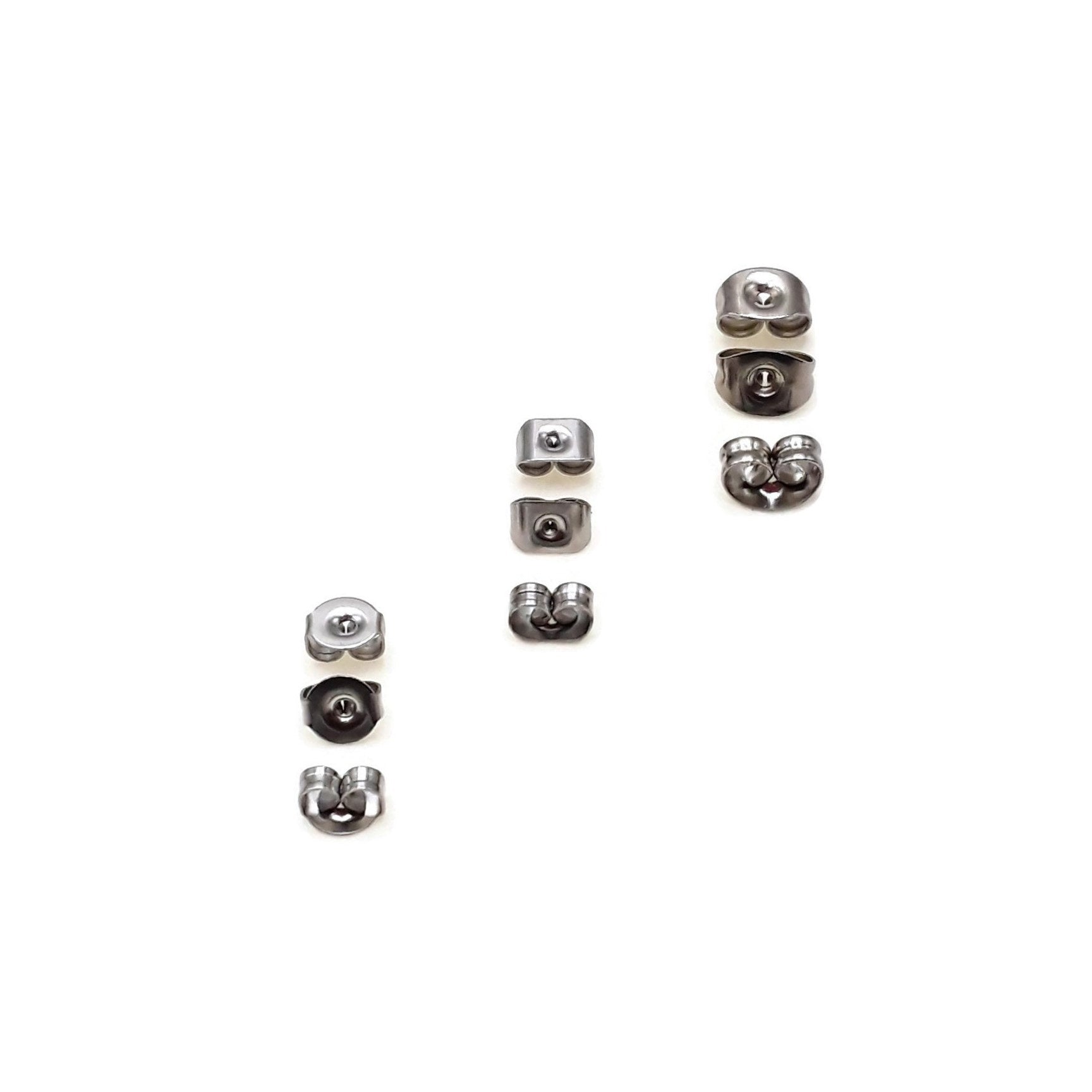 304 Stainless Steel Earring Nut Backs - 3x5mm & 3x6mm (400 Pieces/Bag) - Secure Earring Backings for Studs, Hoops & Dangle Earrings - Jewelry Making & Repair Essential Accessories