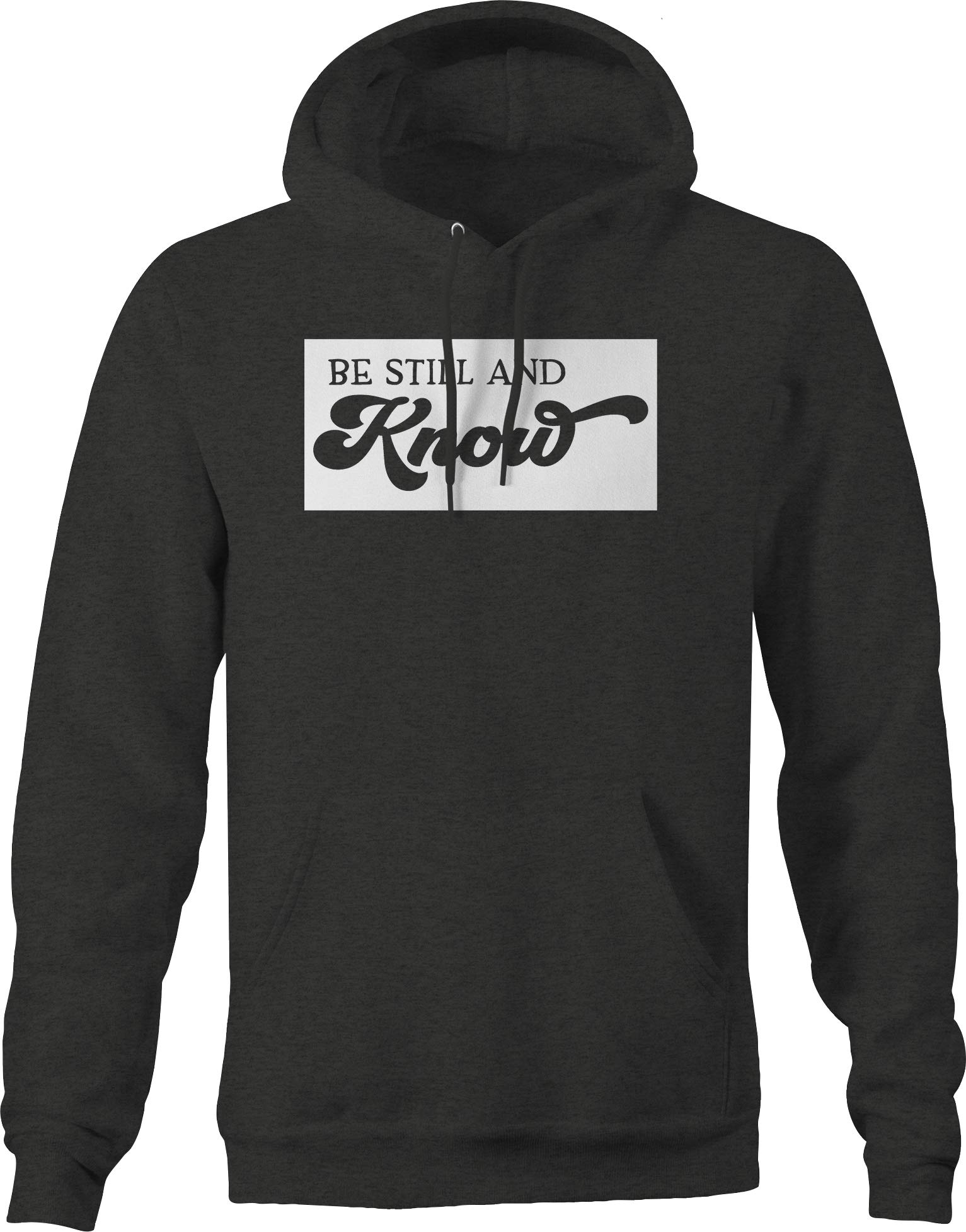 Faith-Inspired Hoodie for Men - Be Still and Know Bible Verse Prayer Hooded Sweatshirt (Dark Grey) - Perfect for Church, Worship & Daily Comfort
