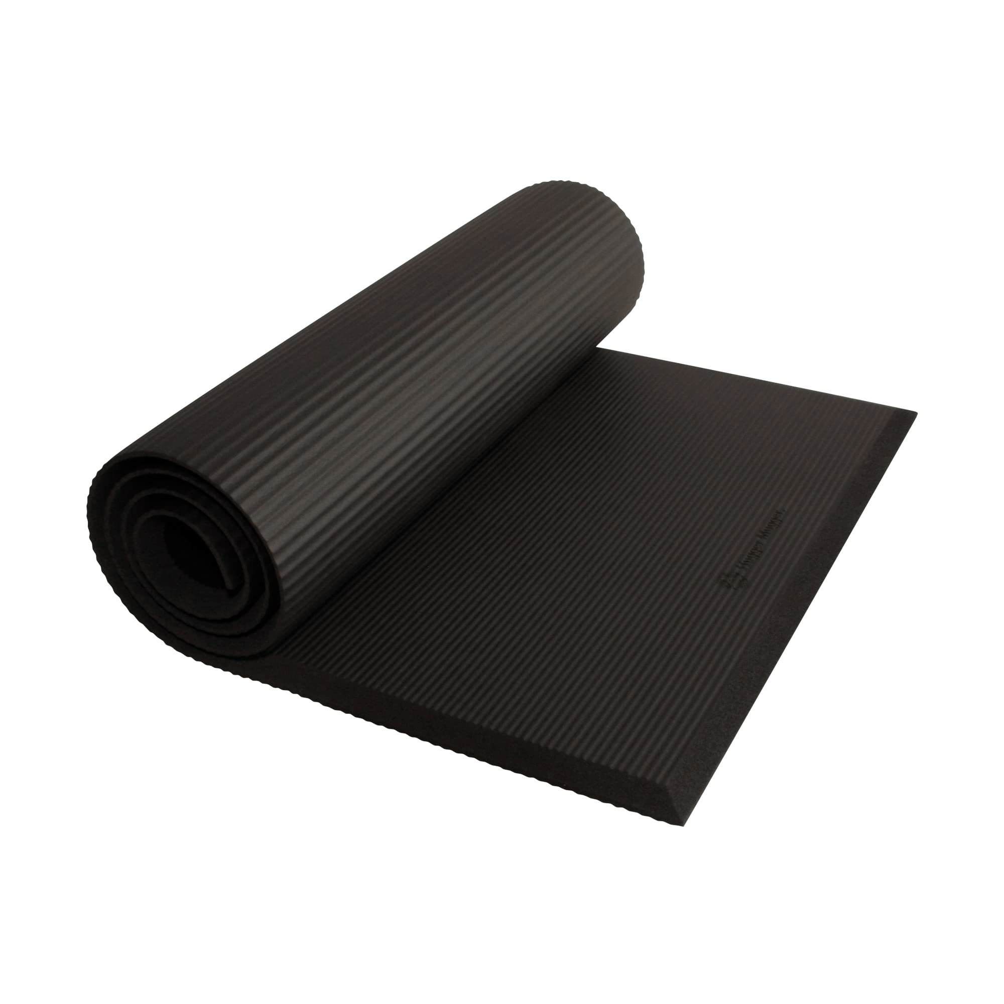 Hugger Mugger Ultimate Cushion Yoga Mat - Black - Extra Thick, Non-Slip, Soft & Comfortable - Extra Long & Wide for Maximum Support - Perfect for Hot Yoga, Pilates & Home Workouts