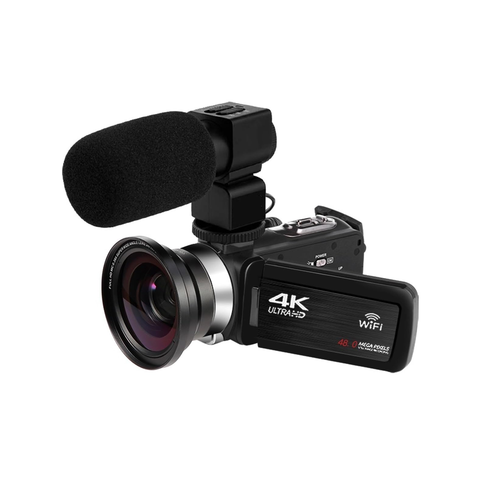 4K UHD Digital Video Camera with WiFi & Rotating Touch Screen - 48MP Vlogging Camera for YouTube, Live Streaming, Travel Videos (18X Zoom, HDMI, Includes Lens MIC, No SD Card) - Perfect for Content Creators, Travel Vloggers & Live Streamers