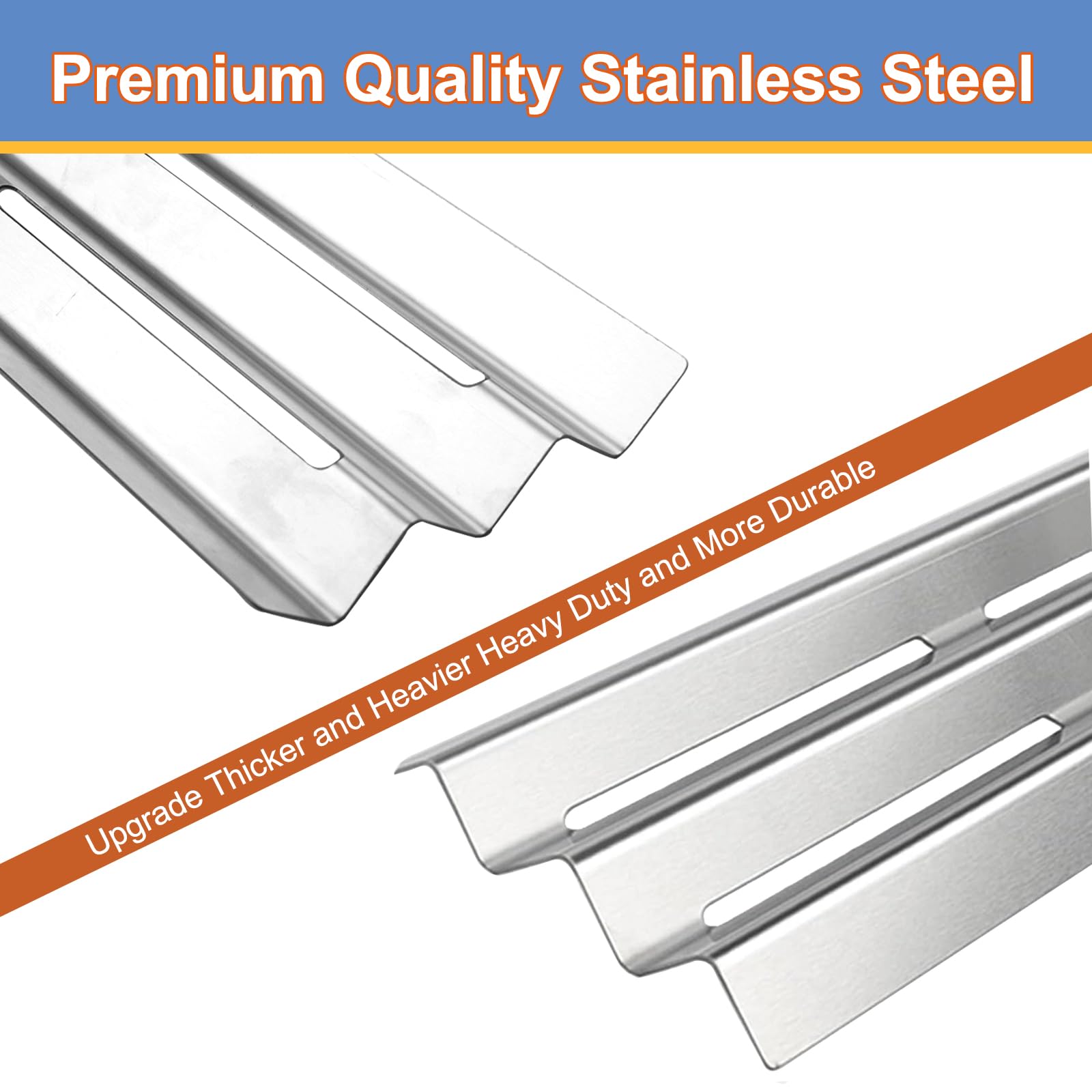 Napoleon LEX485/605/730 LE LD485 Series Gas Grill Replacement Heat Plates - Stainless Steel Burner Covers (16.5