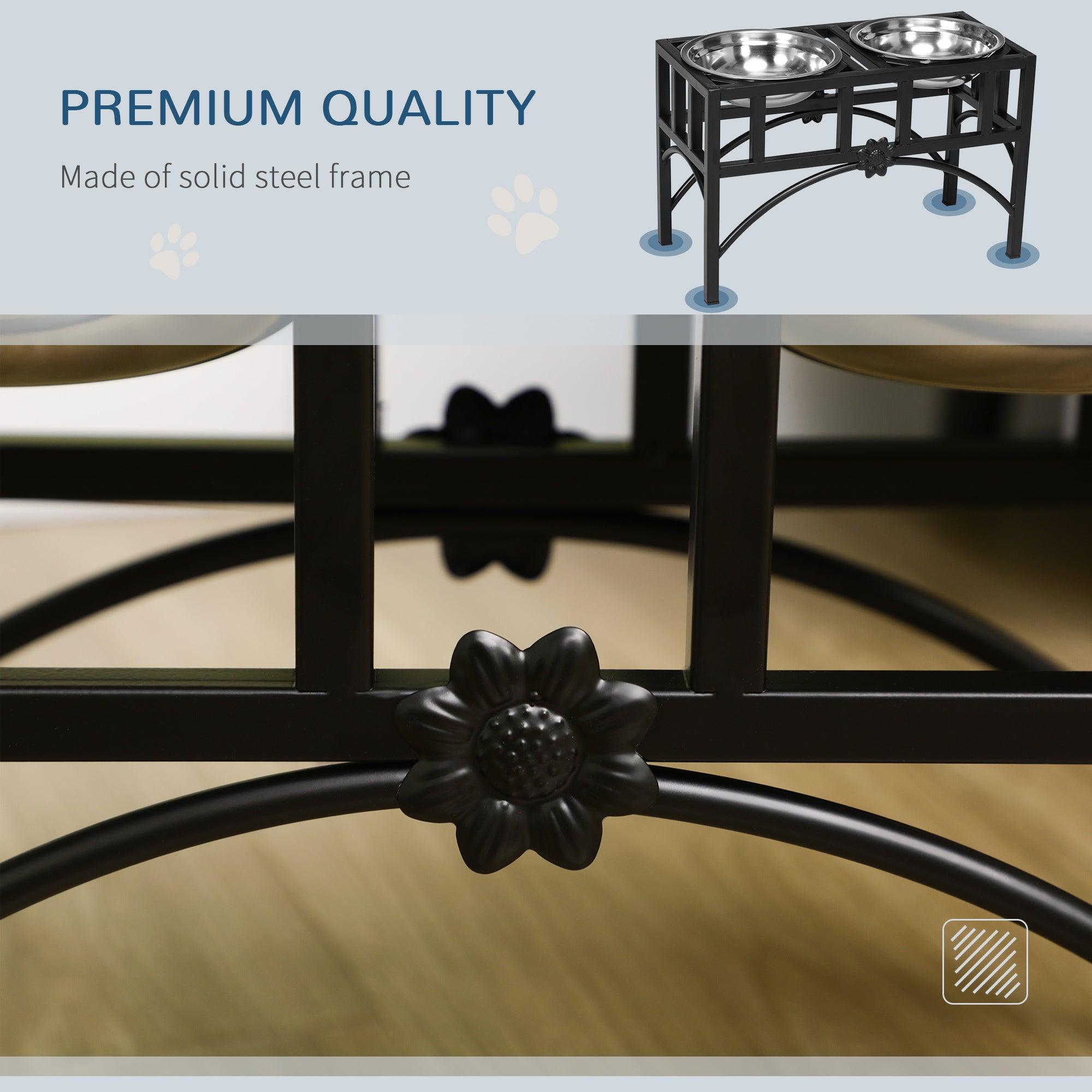 Stainless Steel Elevated Dog Bowl - Heavy Duty Raised Pet Food & Water Dish for Medium Dogs, 17 Inch - Perfect for Indoor & Outdoor Feeding Station, Vet-Recommended for Better Digestion