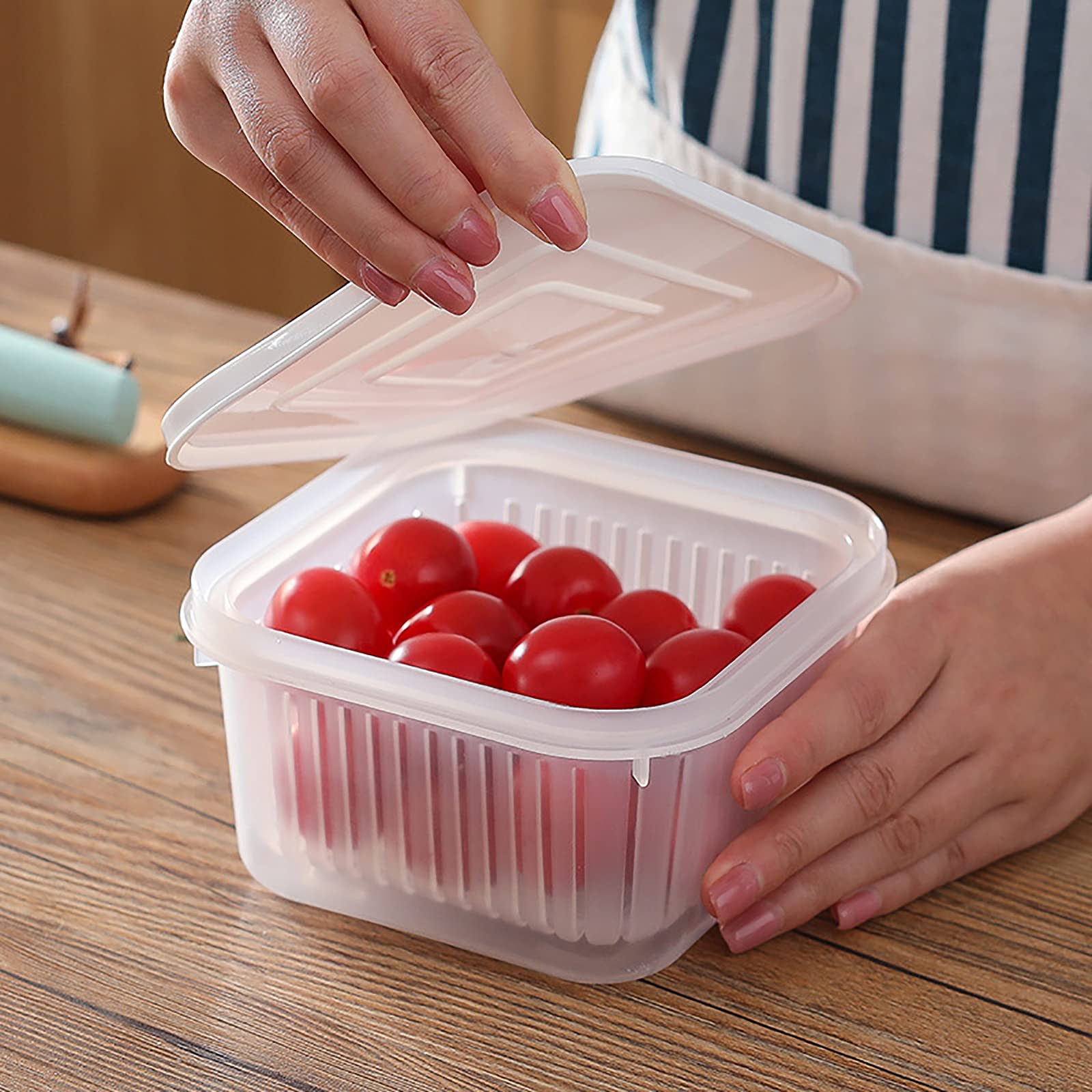 2 Pack BPA-Free Berry Storage Containers with Leak-Proof Lids - Fresh Produce Saver for Fruits & Vegetables | Ideal for Refrigerator, Pantry & Meal Prep Organization