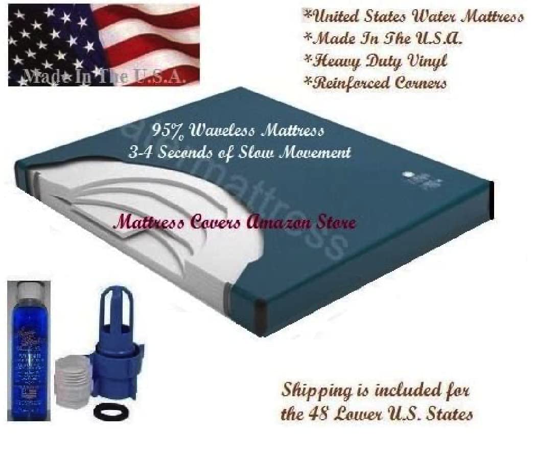 California King 95% Waveless Waterbed Mattress with 12 Mil Liner, Digital Heater & Fill Kit with Conditioner - Ultra Comfort for Bedroom, Guest Room & Master Suite