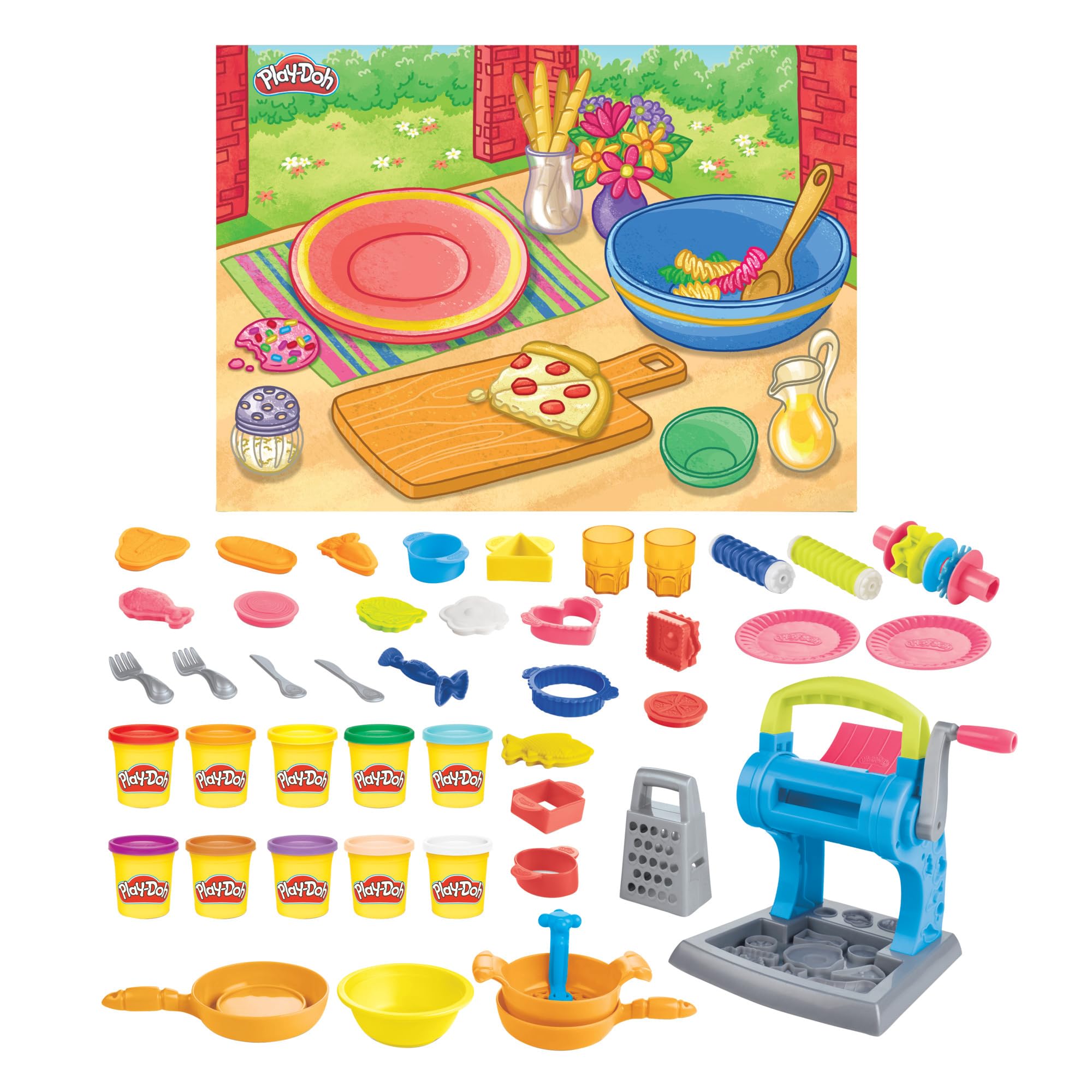 Play-Doh Pasta Dinner Playset - 35+ Realistic Kitchen Toys & Accessories for Kids Ages 3+ | Pretend Play Kitchen Set for Boys & Girls | Perfect for Role-Playing, Birthday Gifts & Preschool Learning Activities
