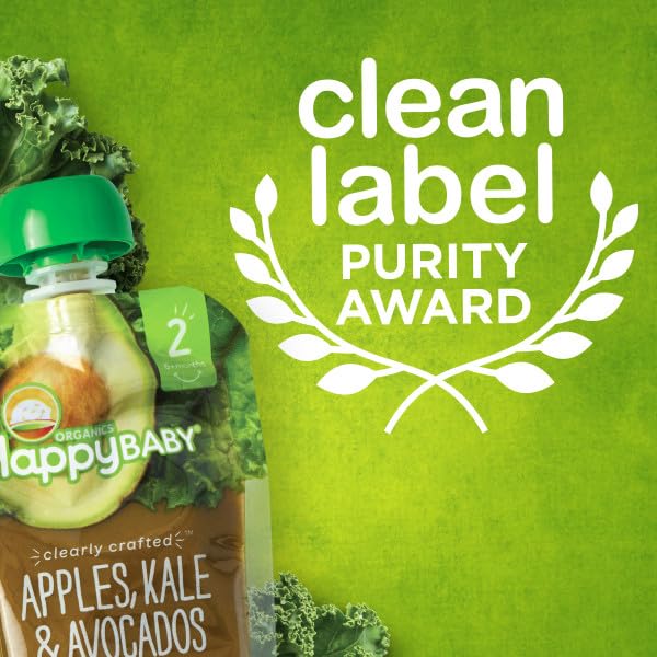 Happy Baby Organic Baby Food - Bananas, Sweet Potatoes & Papayas, 4 Oz Pouch | USDA Certified, Non-GMO, No Added Sugar | Perfect for On-the-Go Feeding, Travel & Snack Time