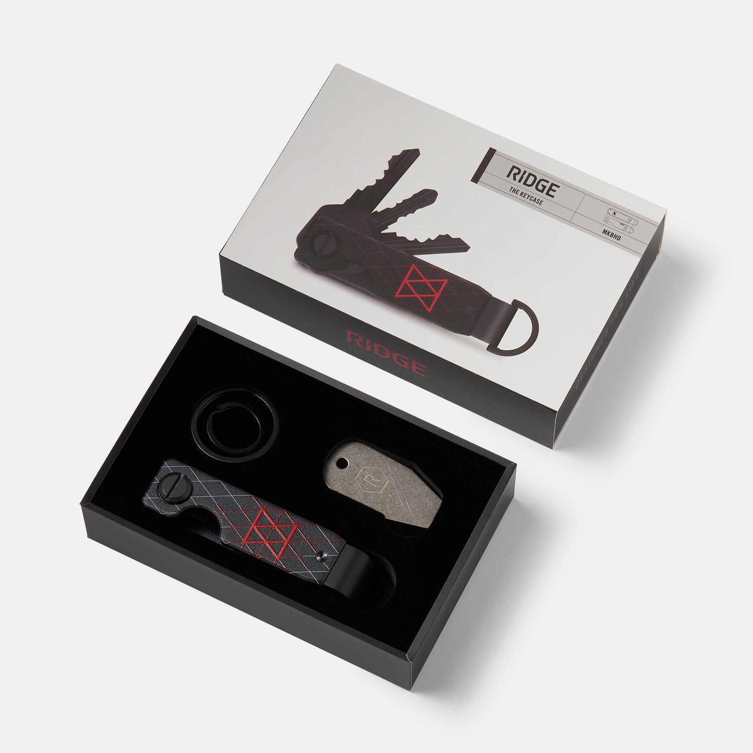 The Ridge KeyCase - Minimalist RFID Blocking Aluminum Key Holder (Dark Mode) - Secure & Compact Key Organizer for Home, Office & Travel