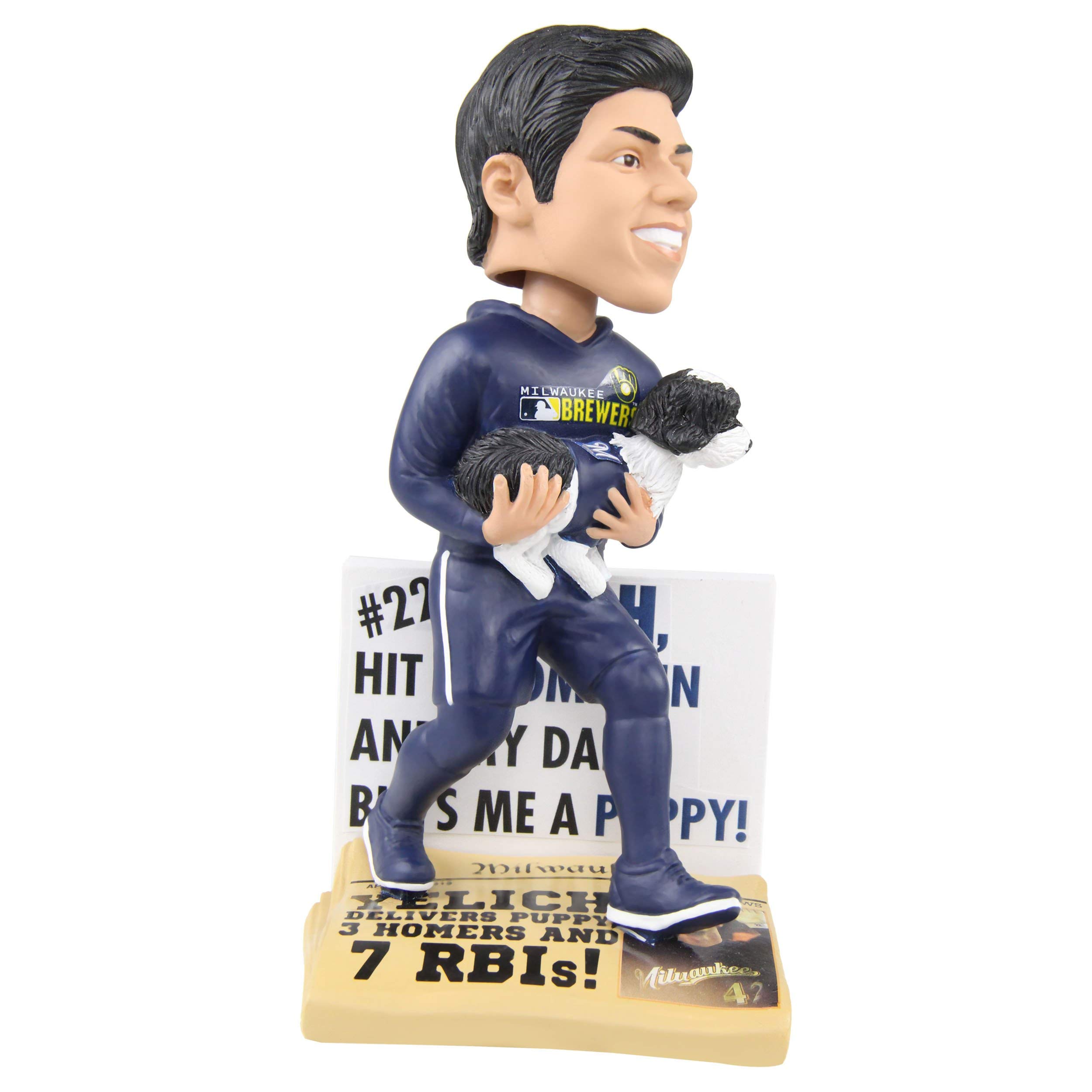 Christian Yelich Milwaukee Brewers MLB Bobblehead - Home Run Celebration Collectible for Baseball Fans, Perfect for Sports Memorabilia Displays and Milwaukee Brewers Game Room Decor