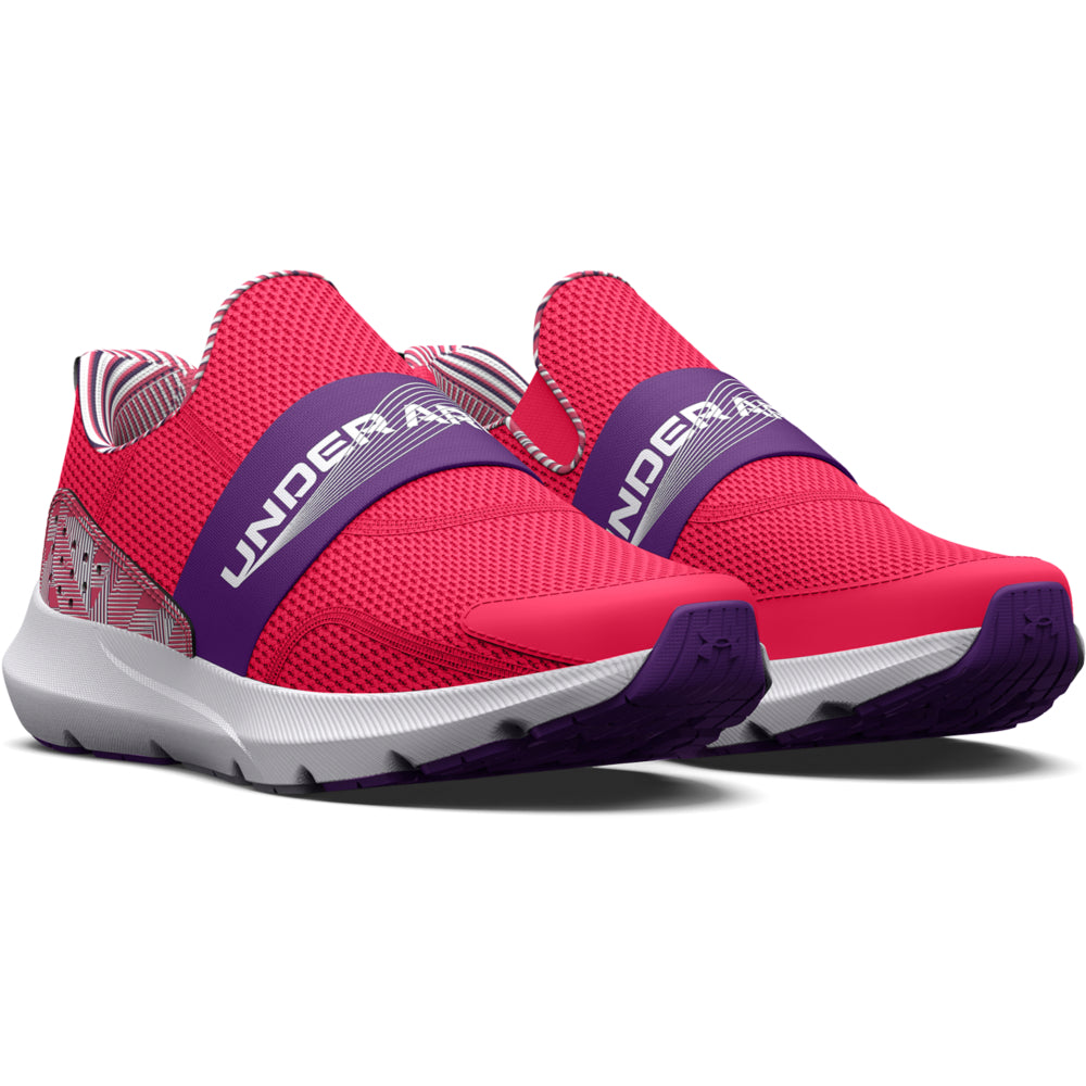 Girls' Under Armour Youth Surge 3 Slip-On Sneakers - Lightweight Running Shoes for Kids with Breathable Mesh - Perfect for School, Sports & Everyday Play