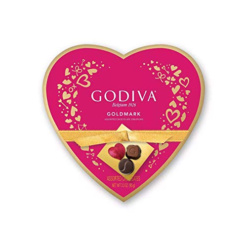 Godiva Goldmark Heart Box Valentine's Day Chocolates - 9 Piece Assorted Gourmet Chocolate Gift Box for Anniversary, Wedding & Romantic Occasions